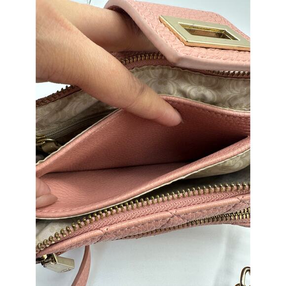 Charming Charlie Quilted Queen Crossbody, Pink/Gold, EUC - Picture 6 of 8